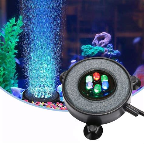 DXCEL 6 Color Changing LEDs Aquarium Air Bubble Light Fish Tank Air ...