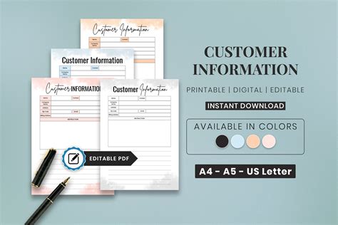 Customer Information Sheet Example 的图像结果