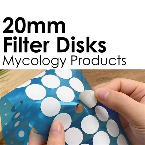 20mm Stick-on Synthetic Filter Disks for Mycology, Mushroom Growing ...