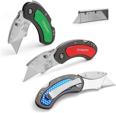 WORKPRO Folding Utility Knife Set Quick Change Blade, Back-Lock ...
