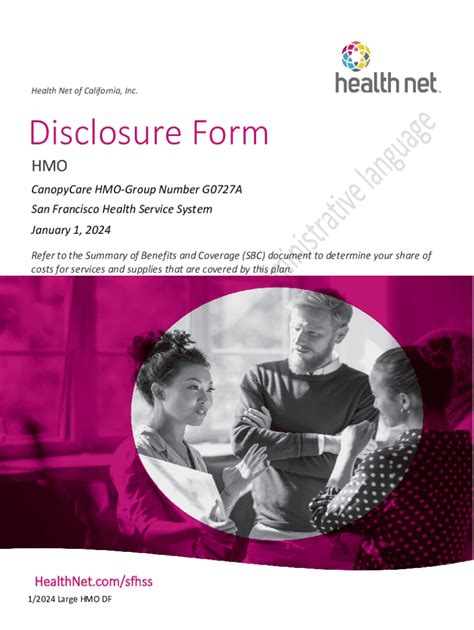 Fillable Online Health Net of California, Inc. Hmo Disclosure Form Fax ...