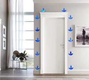 Sticker Hub 63 cm Beautiful Diya Acrylic 3D Mirror Wall Sticker (Blue ...