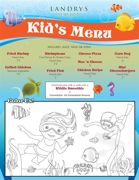 Landry's Seafood House menu in El Paso, Texas, USA