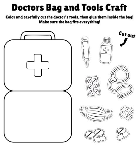 Doctors Bag And Tools Craft Printable Activity | Community helpers preschool crafts, Community ...