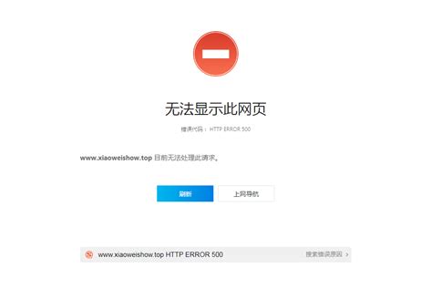 错误代码： HTTP ERROR 500 ( 我的网站地址） 目前无法处理此请求 -CSDN社区