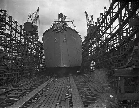 Launch of the American Liberty ship SS Frederick Douglass at Bethlehem ...