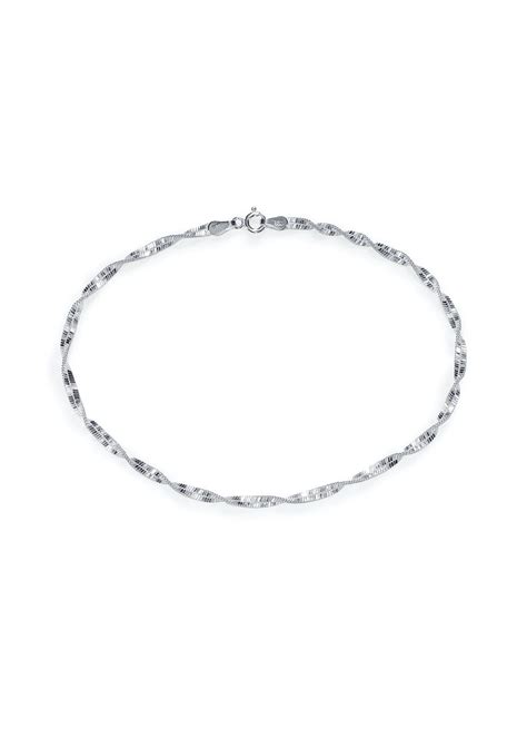 Get Minimalistic Twisty Chain Silver Anklets at ₹ 993 | LBB Shop