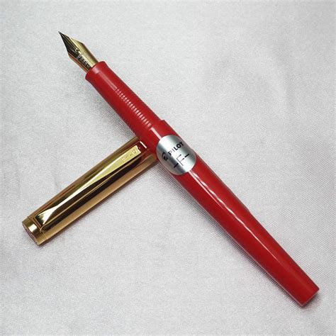 Pilot 71G Red Color Body With Golden Color Cap Fine Nib Eye Dropper ...