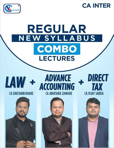 CA Inter - DT + LAW + Adv. Accounts Regular New Syllabus Combo Lectures ...