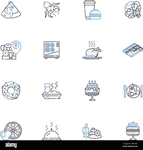 Tasting line icons collection. Savory, Flavorful, Palatable, Delectable ...