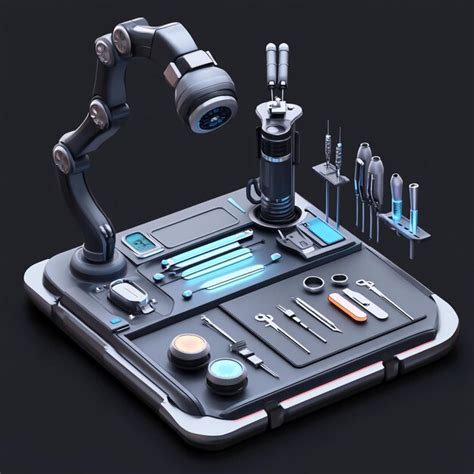 3d robotic surgery instrument icon precision medical tool illustration ...