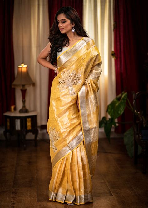 Designer Linen Sarees | Buy Pure Linen Sarees Online Shopping in India ...