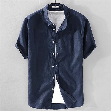 Homme Chemise Chemise Lin Chemise décontractée Chemise en coton Plein ...