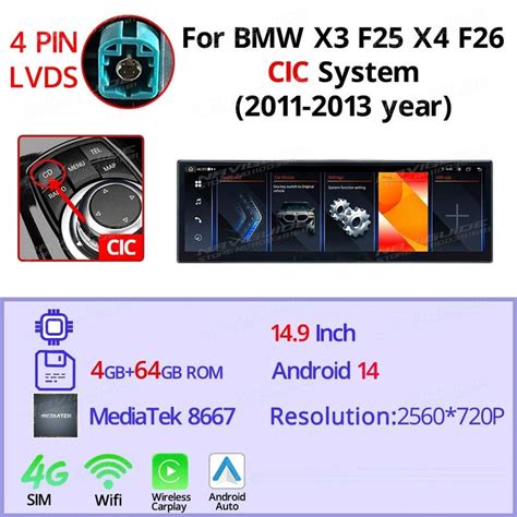 Car Craft Compatible With Bmw X3 X4 F25 F26 2010-2017 Android ...