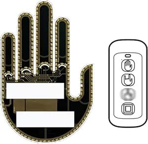 Pinzu Finger Gesture Light with Remote, LED Car Back Window Sign, Hand ...