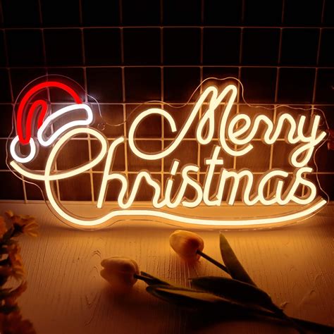 Amazon.com : Allball Merry Christmas Neon Signs for Wall Decor, LED ...