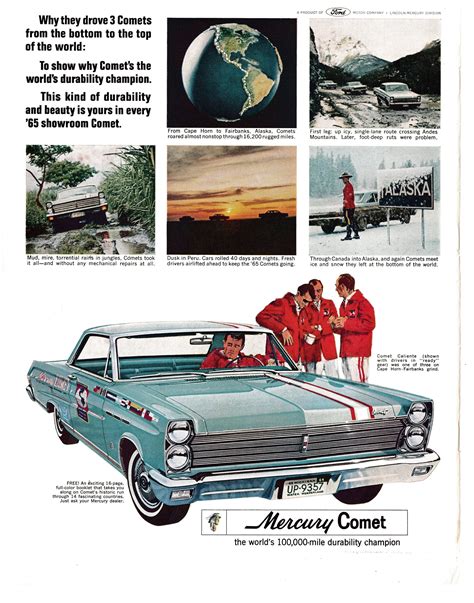 Edit | 1965 Mercury Comet Caliente-Durability Champion-Original 13.5 * 10.5 Magazine Ad | Edsel ...