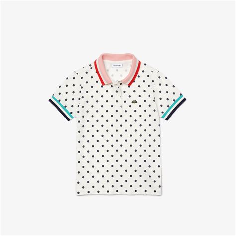 Girls’ Lacoste Polka Dot Print Cotton Piqué Polo Shirt - All Polos ...