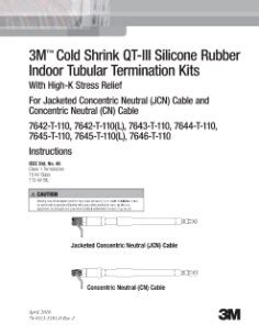 3M™ Cold Shrink QT-III Termination Kit 7640-T & 7650-T Series for 5-35 ...