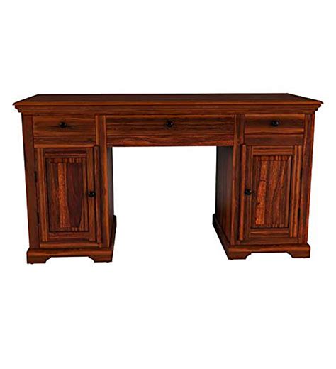 Furinno Solid Sheesham Wood Writing Study Desk Computer Table with ...