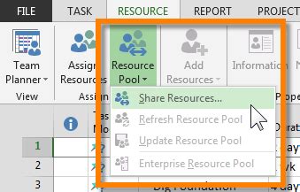 Image result for Microsoft Project Resource Pool