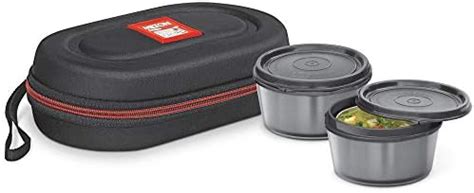 Buy Borosil - Carry Fresh Stainless Steel Insulated Lunch Box Set of 2 ...