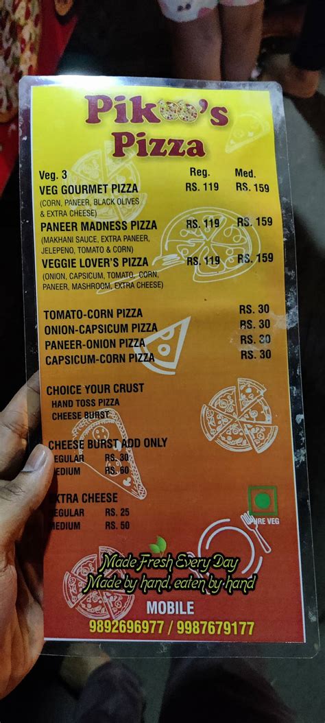 Menu at Pikoo's Pizza, Mumbai