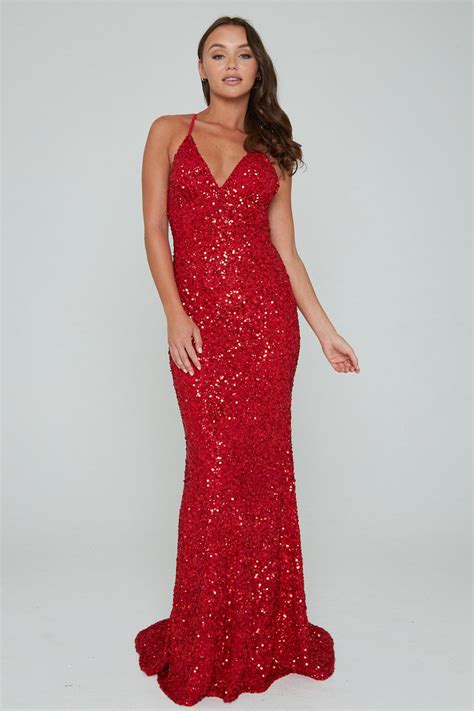 Fitted Floor Length Sequin Dress. 724L - Catherines of Partick