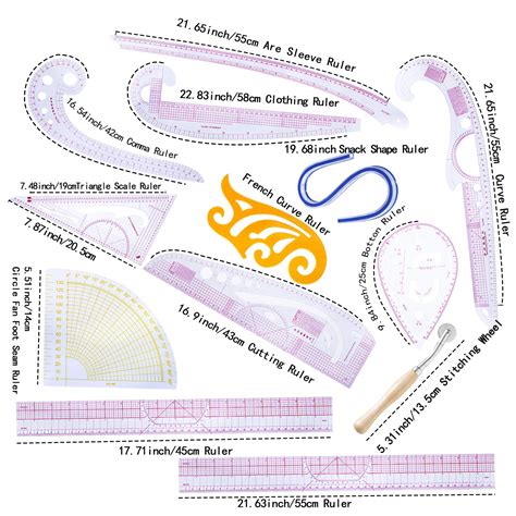 BUTUZE Practical Fashion Ruler Set -12 Style Fashion Pattern Design ...