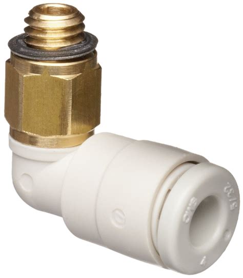 SMC KQ2L04-M5A PBT & Brass Push-to-Connect Tube Fitting, 90 Degree ...