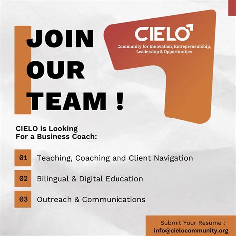 CIELO Community on LinkedIn: CIELO is looking for a Business Coach! Are ...