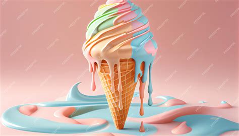 Melting Ice Cream Drawing