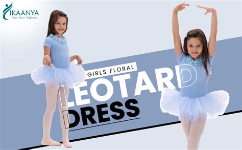 IKAANYA Girls Floral Leotard Dress - Ideal for Ballet, Dance ...