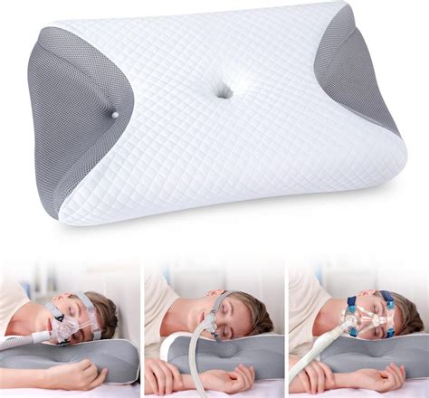 Amazon.com: GHAKUTB CPAP Pillow for Side Sleeping, Memory Foam Pillow Relief Neck Pain, CPAP ...
