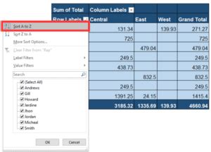 Image result for How to Manually Sort PivotTable
