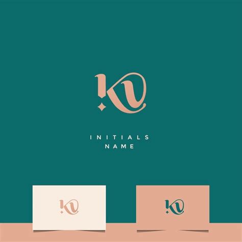 Ursprüngliches KV-Monogramm-Logo-Design | Premium Vektor