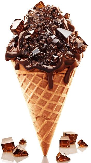 The chocolate ice cream crystal luxurious dessert mockup for sweet ...