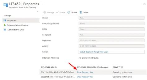 Image result for BitLocker Key Example