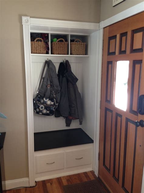 Small front hall closet turned in to mini mud room! Coat Closet ...