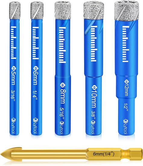 Dry Diamond Drill Bit Set,BGTEC 6mm Hole Saw for Granite,Marble,Masonry ...