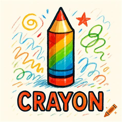 An illustration of a rainbow-striped crayon with colorful crayon ...