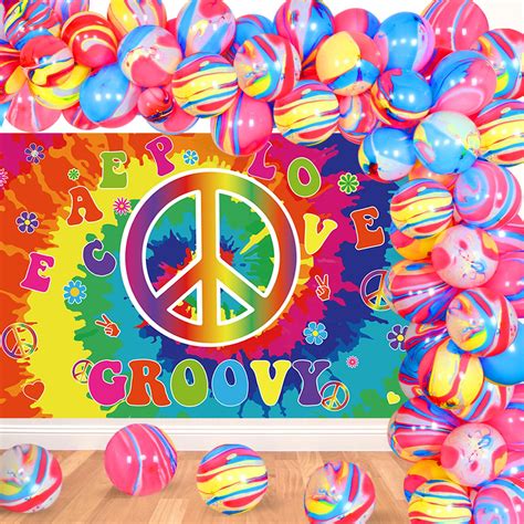 Amazon.com: JOYMEMO 60's Hippie Theme Party Decorations, 1960s Groovy ...