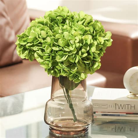 Enhabit Lacecap Hydrangeas Faux Stem - Emerald