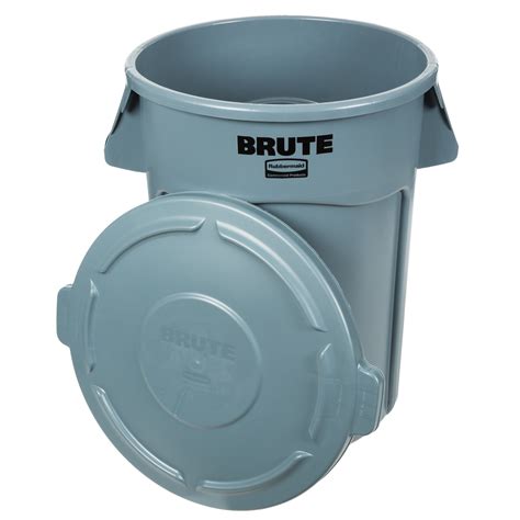 Rubbermaid BRUTE 44 Gallon Gray Trash Can and Lid