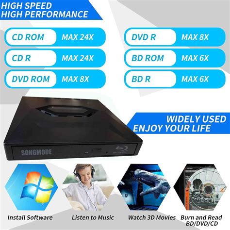 SONGMODE External Blu-ray Drive DVD/BD Player Read/Write India | Ubuy