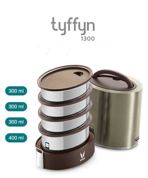 Vaya Stainless Steel Lunch Box - Buy TyffynLyte 1300 ml Graphite with ...
