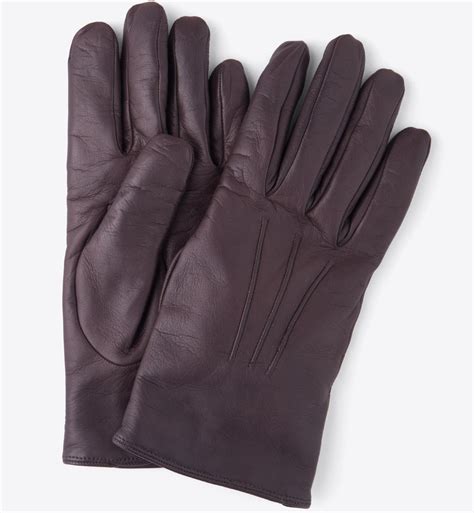 Dark Brown Leather Cashmere Lined Gloves by Proper Cloth