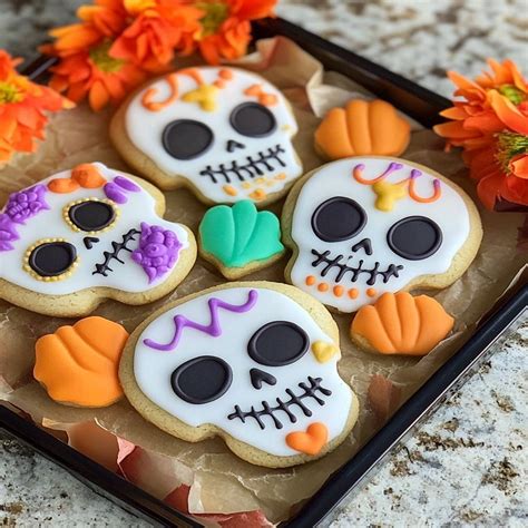 Pastel Halloween Skeleton Sugar Skulls cookies
