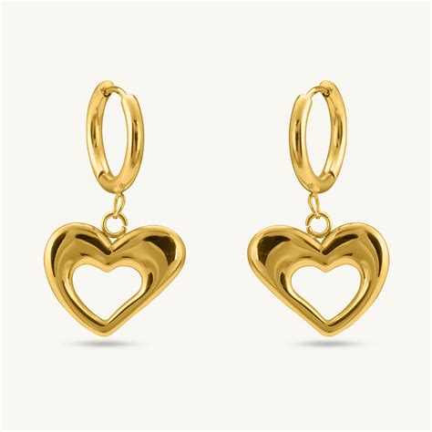 Dangling Heart Drop Earrings – PALMONAS