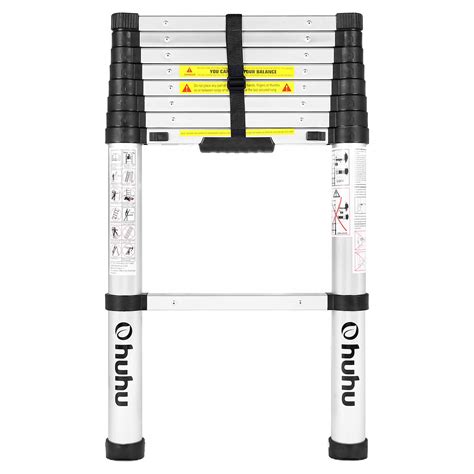 Buy Ohuhu 8.5 FT Aluminum Telescoping Ladder, One-Button Retraction ...